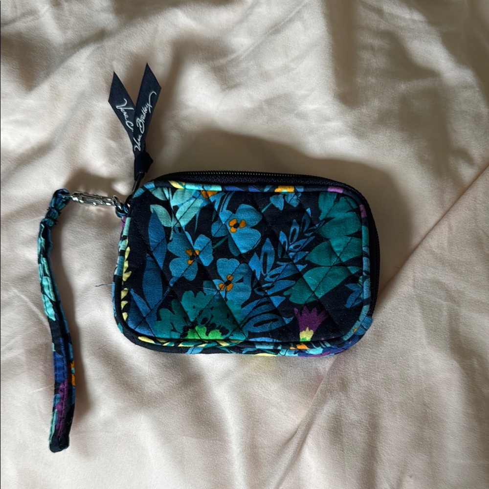 Vera Bradley Floral Wristlet - Blue and Green